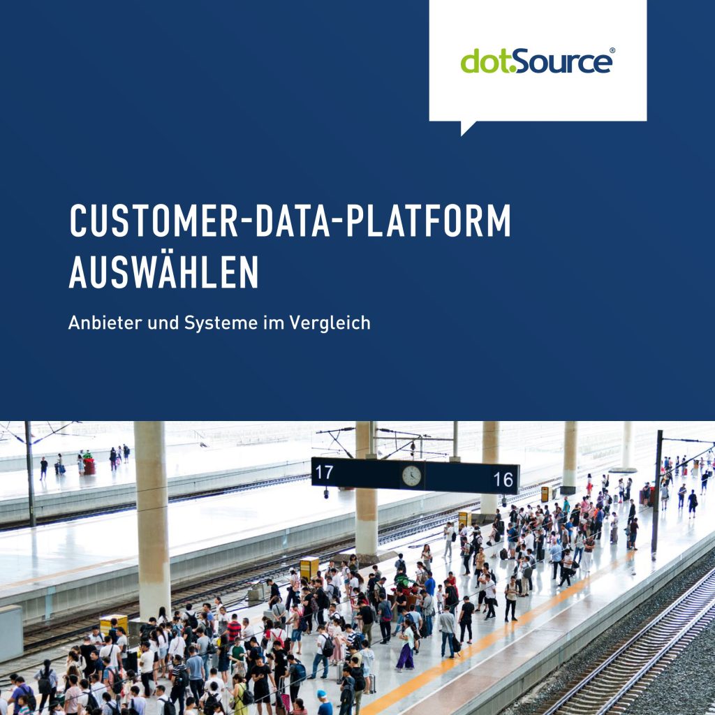 Cover des Whitepapers Customer-Data-Platform auswählen. Anbieter und Systeme im Vergleich.